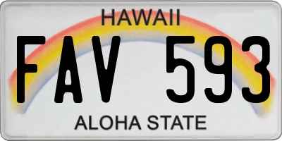 HI license plate FAV593
