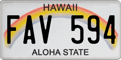 HI license plate FAV594