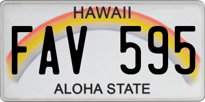 HI license plate FAV595