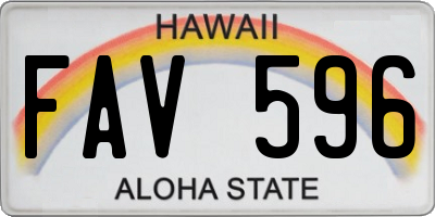 HI license plate FAV596