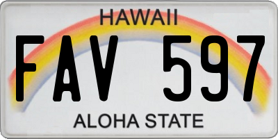 HI license plate FAV597