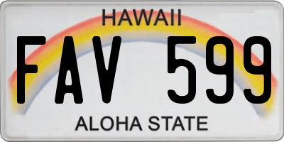 HI license plate FAV599
