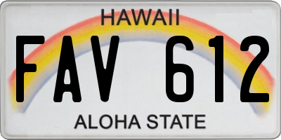 HI license plate FAV612