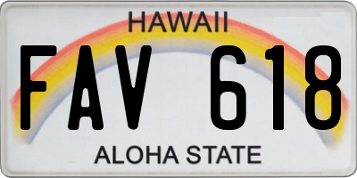 HI license plate FAV618