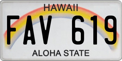 HI license plate FAV619