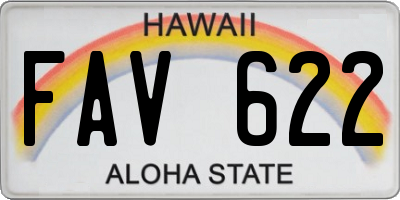 HI license plate FAV622