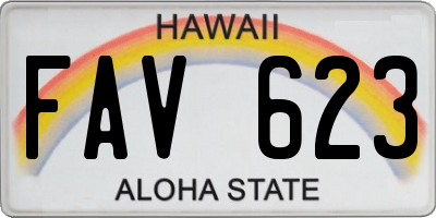 HI license plate FAV623