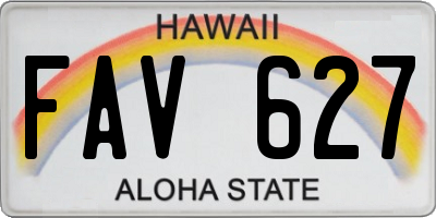 HI license plate FAV627