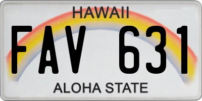 HI license plate FAV631