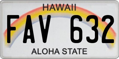 HI license plate FAV632