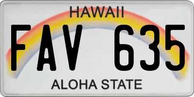 HI license plate FAV635
