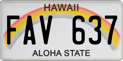 HI license plate FAV637