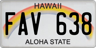 HI license plate FAV638