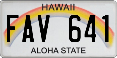 HI license plate FAV641