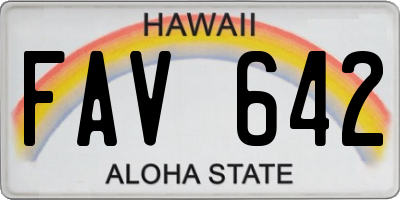 HI license plate FAV642