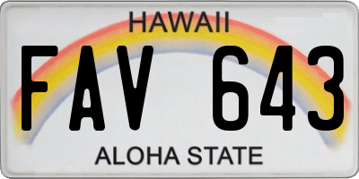 HI license plate FAV643