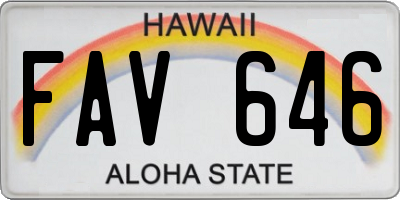 HI license plate FAV646