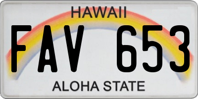 HI license plate FAV653