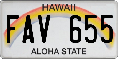 HI license plate FAV655