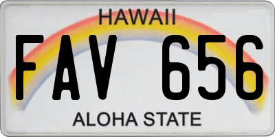 HI license plate FAV656