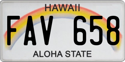 HI license plate FAV658