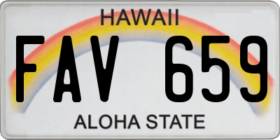 HI license plate FAV659