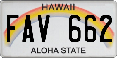 HI license plate FAV662