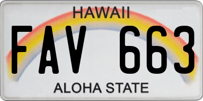 HI license plate FAV663