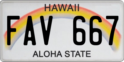 HI license plate FAV667