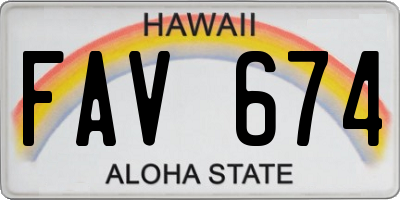 HI license plate FAV674
