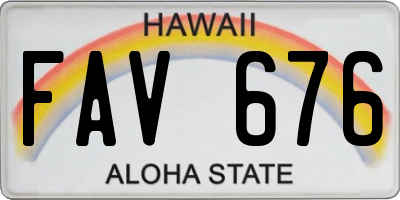 HI license plate FAV676
