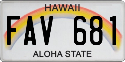 HI license plate FAV681