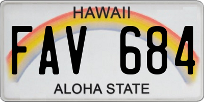 HI license plate FAV684
