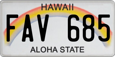 HI license plate FAV685