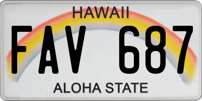 HI license plate FAV687
