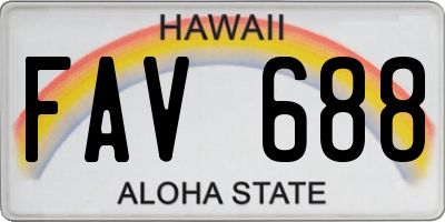 HI license plate FAV688