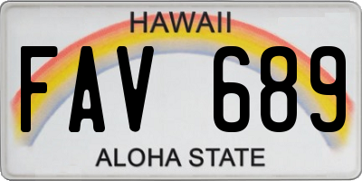 HI license plate FAV689