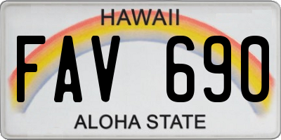 HI license plate FAV690