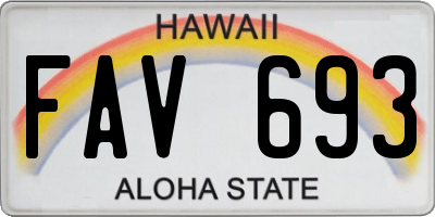 HI license plate FAV693