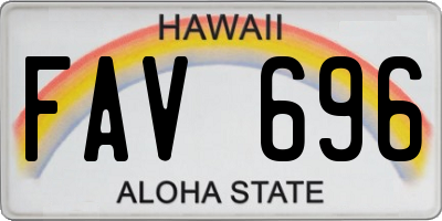 HI license plate FAV696