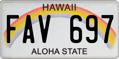 HI license plate FAV697