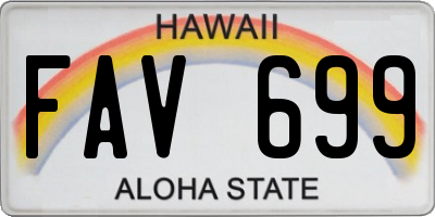 HI license plate FAV699
