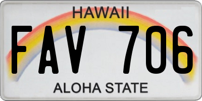HI license plate FAV706