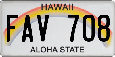 HI license plate FAV708