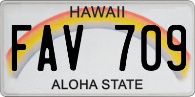 HI license plate FAV709