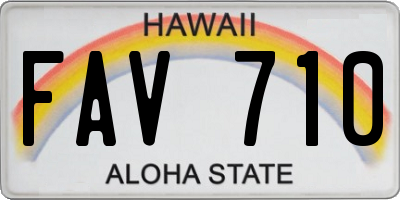 HI license plate FAV710