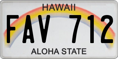 HI license plate FAV712