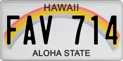 HI license plate FAV714