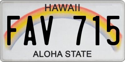 HI license plate FAV715