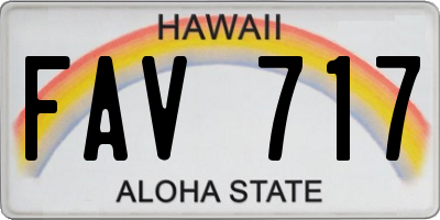 HI license plate FAV717
